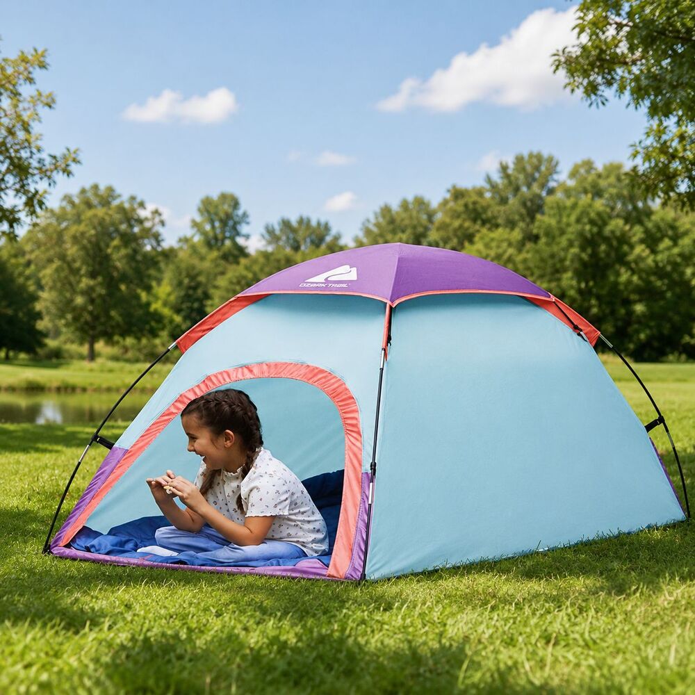 Ozark Trail Kids Dome Camping Tent 2 Person Blue Carry Bag Easy Set Up